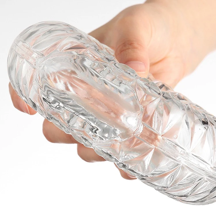 Square 700ml Glass Bottle With Engraved Ridges